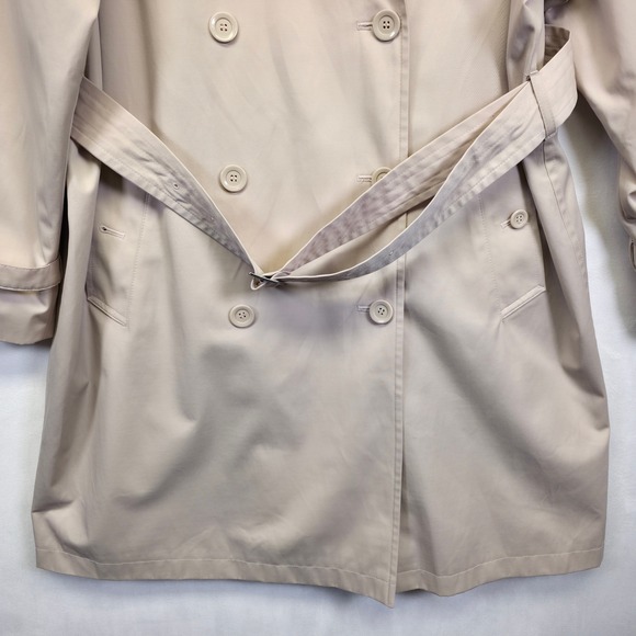 Worthington Trench Coat Womens XL Beige Classic Old Money Timeless Capsule Chic - Picture 10 of 16